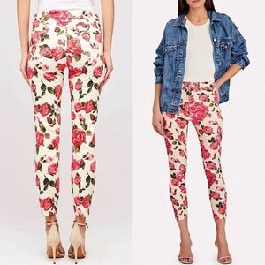 L'AGENCE High Rise Floral PrintNWT Size 26 Stretch Denim Ankle Cropped Skinny